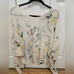 Anthropologie Floral Knit Sweater, Size L
